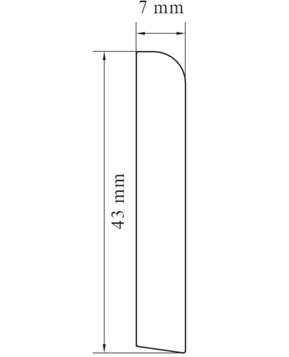 Vägglist PVC Vit 7 x 43 mm - 2,5 m Primo