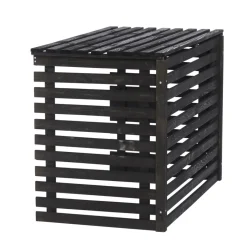 Värmepumpsskydd Trä Svart 96 x 71 x 53 cm