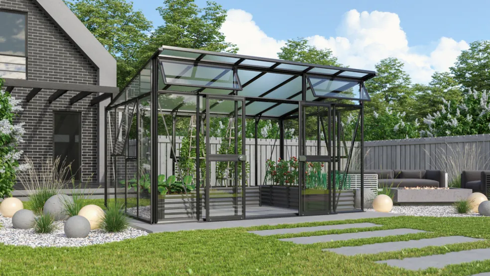 Växthus Aphrodite 11500 Svart Glas/Poly 11,5 m² Vitavia
