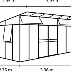 Växthus Aphrodite 11500 Svart Glas/Poly 11,5 m² Vitavia