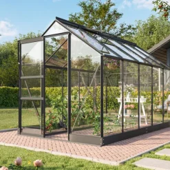 Växthus Apollo 6200 Svart Glas Sockel 6,2 m² Vitavia