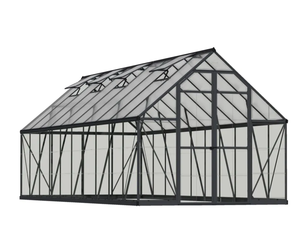 Växthus Balance 14,8 m² Mörkgrå Canopia by Palram