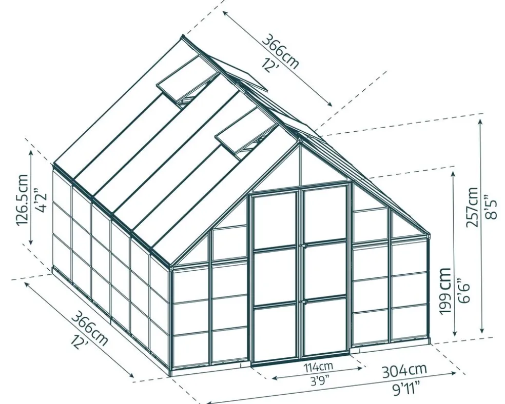 Växthus Balance 10,8 m² Silver Canopia by Palram