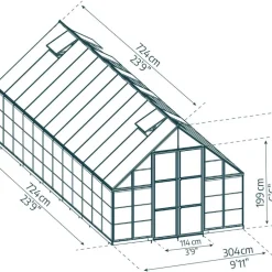 Växthus Balance 21,5 m² Silver Canopia by Palram