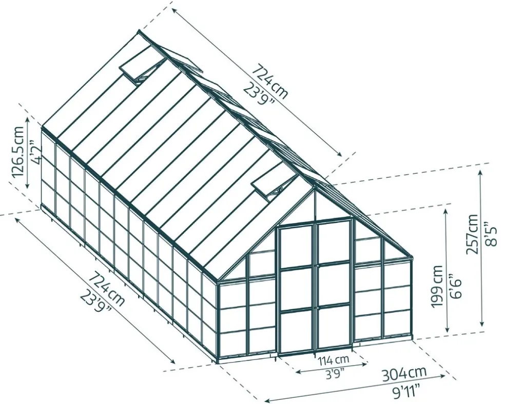 Växthus Balance 21,5 m² Silver Canopia by Palram