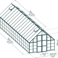 Växthus Balance 28,7 m² Silver Canopia by Palram