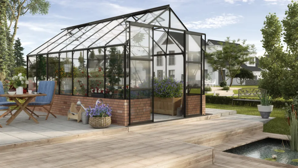 Växthus Cassandra 11500 Svart Glas 11,5 m² Vitavia
