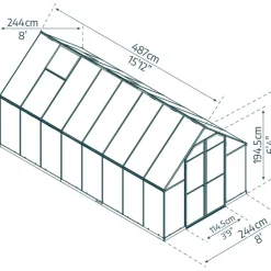 Växthus Essence 11,8 m² Silver Canopia by Palram
