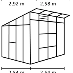 Växthus Freya 7600 Svart Glas/Poly 7,6 m² Vitavia