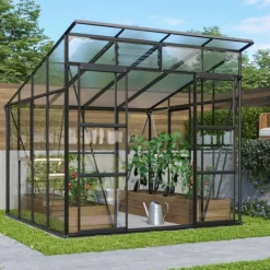 Växthus Freya 7600 Svart Glas/Poly 7,6 m² Vitavia