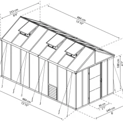 Växthus Glory Premium 12,2 m² Mörkgrå Canopia by Palram