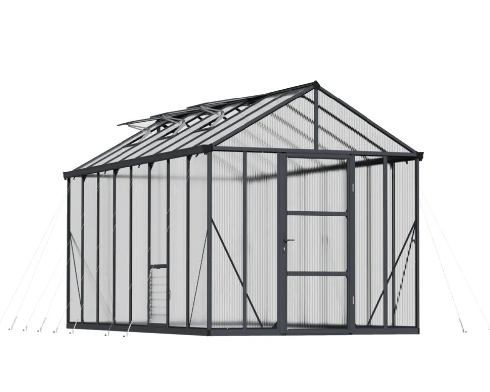 Växthus Glory Premium 12,2 m² Mörkgrå Canopia by Palram