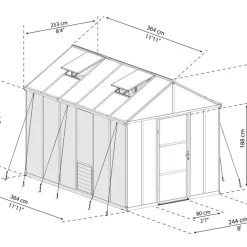 Växthus Glory Premium 9,2 m² Mörkgrå Canopia by Palram