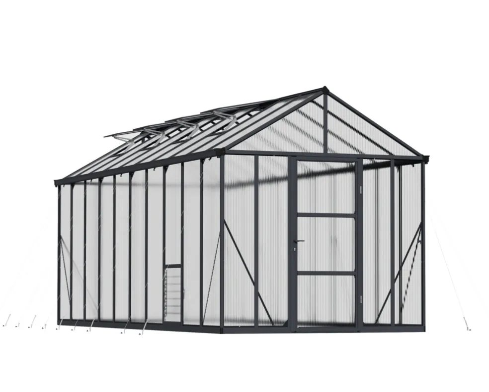 Växthus Glory Premium 15,3 m² Mörkgrå Canopia by Palram