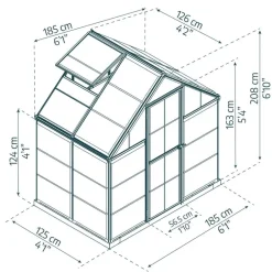 Växthus Harmony 2,3 m² Silver Canopia by Palram