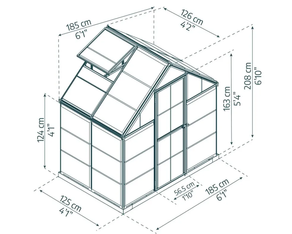 Växthus Harmony 2,3 m² Silver Canopia by Palram