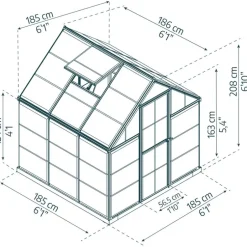 Växthus Harmony 3,4 m² Silver Canopia by Palram