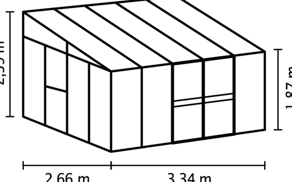 Växthus Helena 8600 Svart Glas/Poly 8,6 m² Vitavia