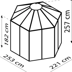 Växthus Hera 4500 Svart Glas Sockel 4,5 m² Vitavia