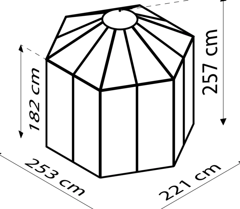 Växthus Hera 4500 Svart Glas Sockel 4,5 m² Vitavia