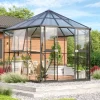 Växthus Hera 9000 Svart Glas/Poly Sockel 9 m² Vitavia