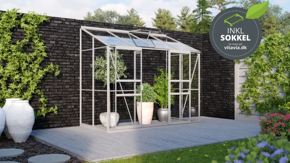 Växthus Ida 3300 Alu Glas Sockel 3,3 m² Vitavia
