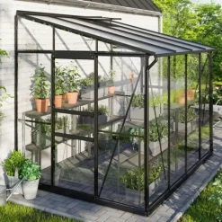 Växthus Ida 5200 Svart Glas/Poly 5,2 m² Vitavia