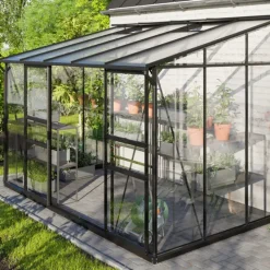 Växthus Ida 6500 Svart Glas/Poly 6,5 m² Vitavia