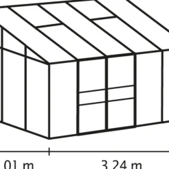 Växthus Ida 6500 Svart Glas/Poly 6,5 m² Vitavia
