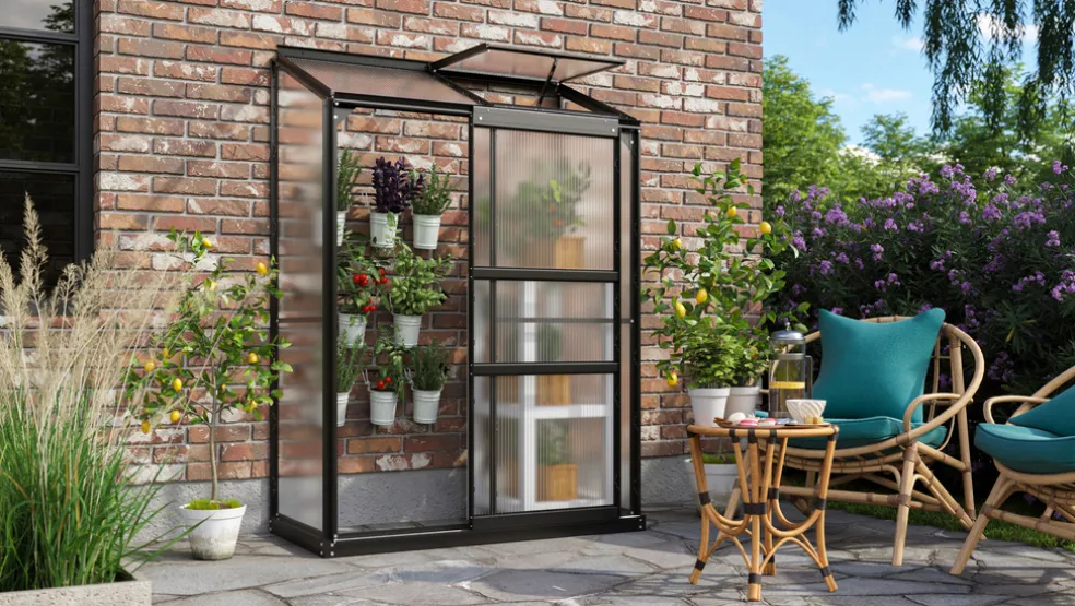 Växthus Ida 900 Svart Poly 0,9 m² Vitavia