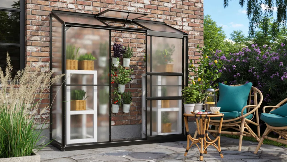 Växthus Ida 1300 Svart Poly 1,3 m² Vitavia