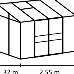 Växthus Ida 3300 Svart Poly Sockel 3,3 m² Vitavia