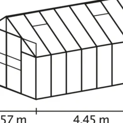 Växthus Mars 1150 Svart Glas 11,5 m² Vitavia