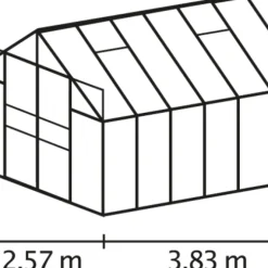 Växthus Mars 9900 Svart Glas 9,9 m² Vitavia