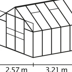 Växthus Mars 8300 Svart Glas 8,3 m² Vitavia