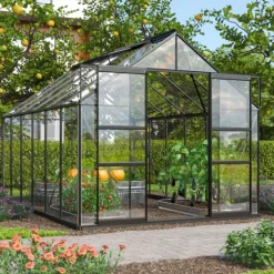 Växthus Mars 9900 Svart Glas Sockel 9,9 m² Vitavia