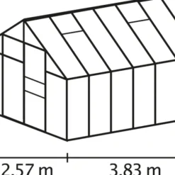 Växthus Merkur 9900 Svart Glas 9,9 m² Vitavia