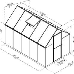 Växthus Mythos 5,7 m² Mörkgrå Canopia by Palram