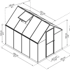Växthus Mythos 4,6 m² Mörkgrå Canopia by Palram