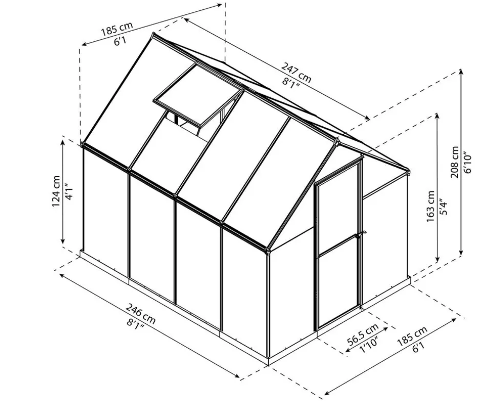 Växthus Mythos 4,6 m² Mörkgrå Canopia by Palram