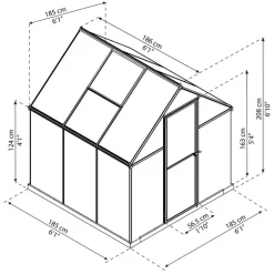 Växthus Mythos 3,4 m² Mörkgrå Canopia by Palram