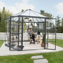 Växthus Oasis 8,6 m² Mörkgrå Canopia by Palram