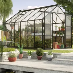 Växthus Phoenix 9900 Svart Glas Sockel 9,9 m² Vitavia