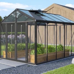 Växthus Poseidon 10000 Svart Glas/Poly 10 m² Vitavia