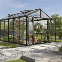 Växthus Poseidon 11900 Svart Glas/Poly 11,9 m² Vitavia