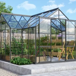 Växthus Sirius 13000 Svart Glas Sockel 13 m² Vitavia Vitavia