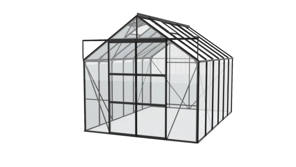 Växthus Uranus 9900 Svart Glas Sockel 9,9 m² Vitavia