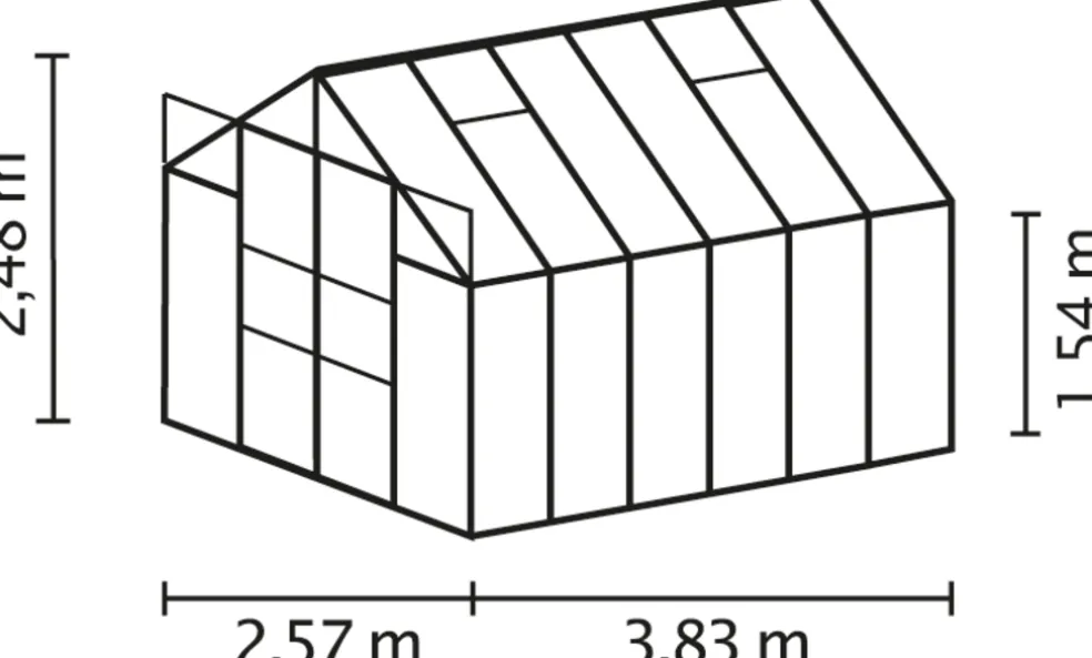 Växthus Uranus 9900 Svart Poly Sockel 9,9 m² Vitavia