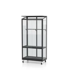 Växthus Urban Svart Glas Sockel 0,35 m² Vitavia