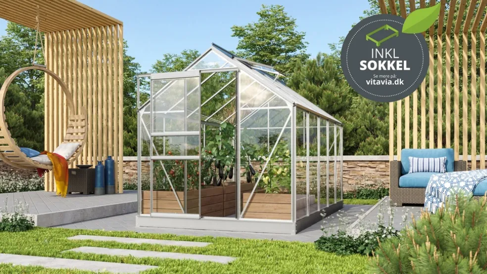 Växthus Venus 6200 Alu Glas Sockel 6,2 m² Vitavia